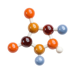 an amino acid molecule with carboxyl and amino groups isolated on white background
