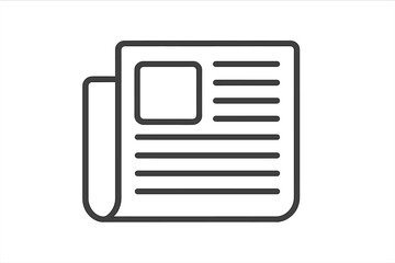 Newspaper line vector icon. Daily news symbol. Press media publication concept. Journalism and communication sign. Article, report, and headline illustration. Simple flat design.