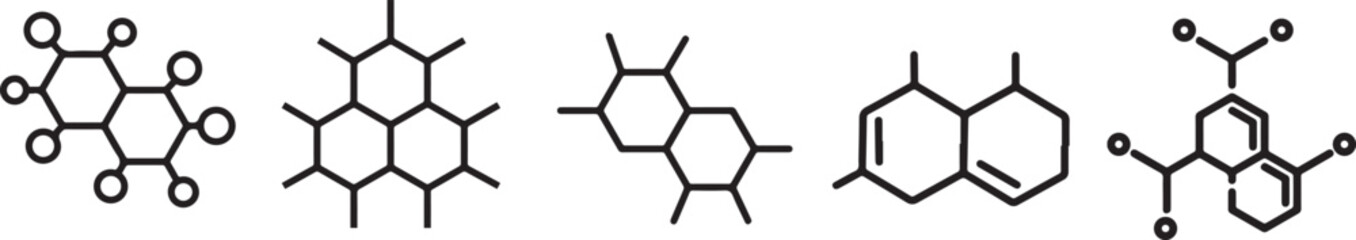 Fototapeta premium organic chemistry, hexagonal rings, carbon atoms molecular structure, chemical compounds, , molecular bonds, chemical formulas,