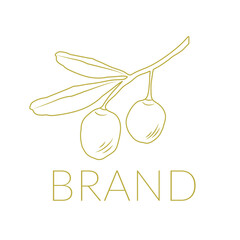 Clean Thin Outline Olives Logo For Olive Oil Brand
