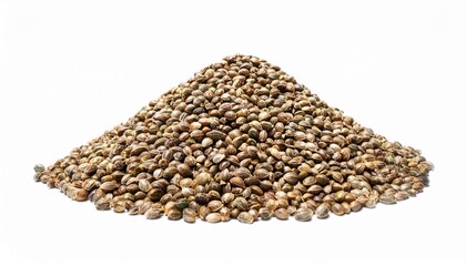 closeup pile of hemp seed cutout