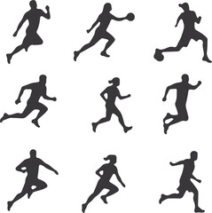 football players silhouettes