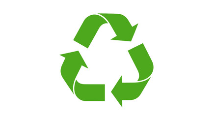 Fototapeta premium Green Recycling Symbol with Three Arrows in a Triangle.