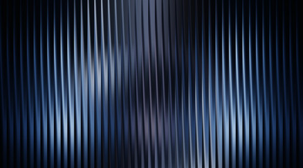 Obraz premium Dark blue vertical ribbed background with subtle reflections