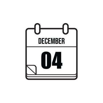 December 4th Daily Calendar Date Icon