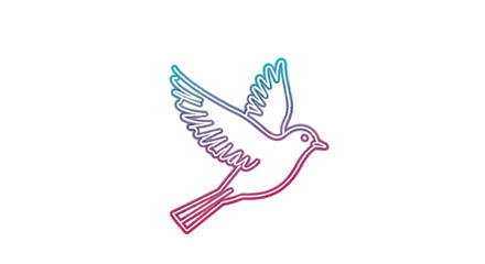 Obraz premium Stylized Flying Bird Outline with Vibrant Gradient Colors.