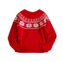 Red Christmas sweater isolated.