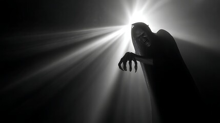 darkness cloaking a fierce demon figure impossible to approach chilling vibe