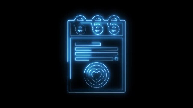 Neon calendar with heart for valentines day special date announcement concept