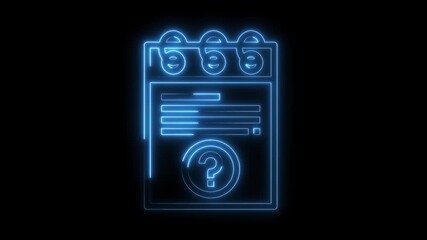 Neon style information sheet with question mark on a black background - Powered by Adobe
