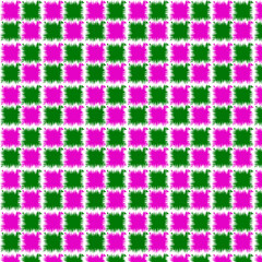 Seamless Abstract Geometric Pattern with Pink and Green Brush Squares