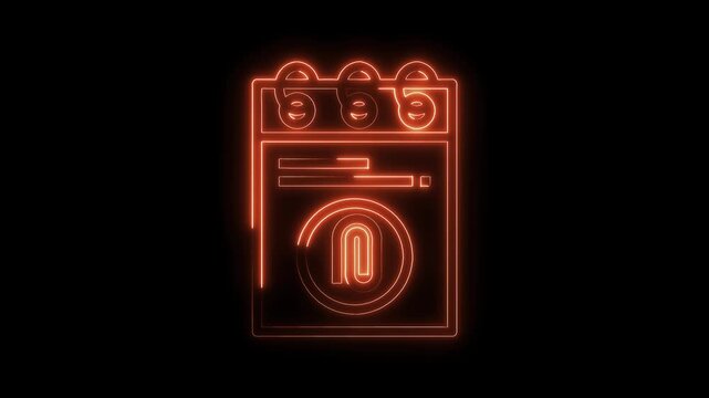 Glowing calendar icon animation for reminders appointments and schedules on a black background