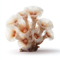 A close-up shot showcases the intricate details of a coral, with its delicate structures and textures