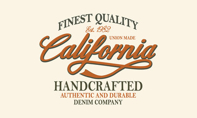 California Handcrafted Finest Quality Denim company varsity slogan tee, hoodie, for men and women  design