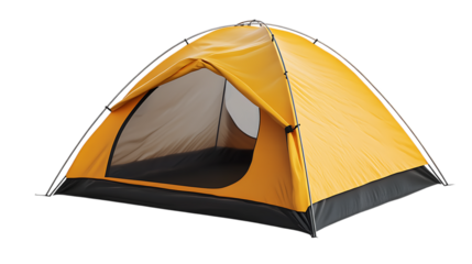 Bright yellow dome tent for outdoor adventures