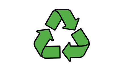 Obraz premium Green Recycling Symbol with Three Arrows in a Triangular Loop.