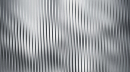Obraz premium Silver ribbed glass texture with bright light reflections
