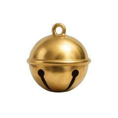 Golden Jingle Bell Ornament With Smooth Metallic Finish And Cheerful Design