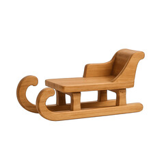 Small Wooden Toy Sled With Curved Runners and Simple Design for Children and Playtime