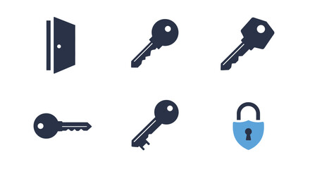 Illustration of keys door lock and security concepts in flat design
