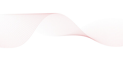 Abstract pink smooth wave on a white background. Dynamic sound wave. Design element. Vector illustration.  frequency sound wave, twisted curve lines with blend effect.