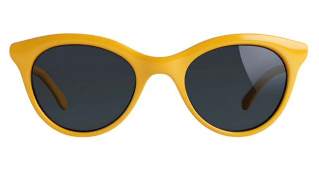 Retro oversized yellow sunglasses with dark lenses
