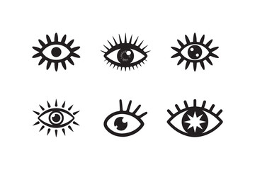 Eye icon set, simple eyes collection, eyes related line icons, eyesight symbol, vector illustration EPS 10.