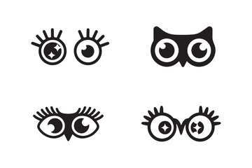 Eye icon set, eye icon thin line for web and mobile, cartoon eye icon, eye modern symbol, vector illustration EPS 10.