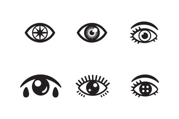 Simple icon eye set, vision icon, see view icons, open eyes images, stylized eye icons, Visible icon In Flat Style Vector For App, Websites,  vector Illustration EPS 10.