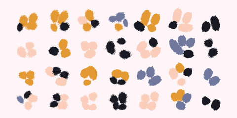 Set of different abstract flowers. Vector illustration, print, design elements
