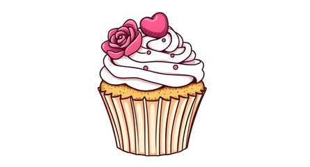 hand drawn cupcake, cupcake food art, confectionery icon, tasty cupcake, decorated cupcake, cupcake sticker, cupcake label design, delicious cupcake, dessert illustration, sweet pastry, cupcake drawin