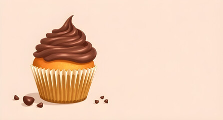 chocolate cupcake with cream