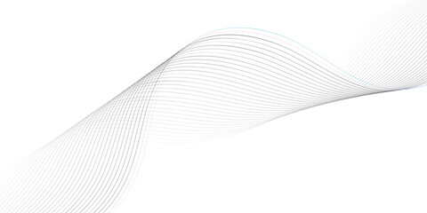 Fototapeta premium Abstract line wave background. Technology abstract lines on white background. Undulate Grey Wave Swirl, frequency sound wave, twisted curve lines with blend effect.