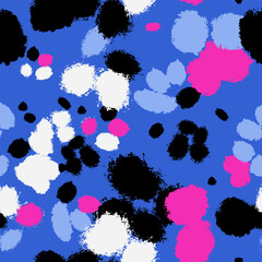 Floral colorful seamless pattern with abstract different flowers. Hand drawn trendy modern Vector illustration. Square background, wallpaper, design, print