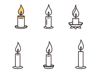 burning candles, candlelight, wax candle, decorative candles, vector candles, candle collection, cartoon candle design, candle icon, scented candles, flame cartoon, cozy light, home decor candles, fes