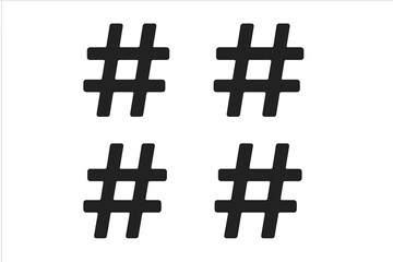 Obraz premium Hashtag icon set for social media. Number sign, hash, and pound symbol collection. Vector illustration for web, communication, and marketing. Trending topics and tagging concept.