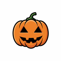 Cute Cartoon Style Halloween Pumpkin Illustration with Funny Face Expression