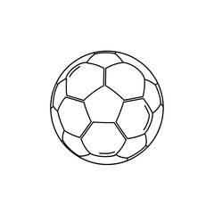 Fototapeta premium Black and White Soccer Ball Outline Illustration
