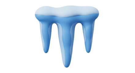 Blue Icicles with Snow Winter Decoration.