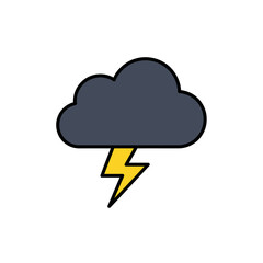 Dark Storm Cloud with Lightning Icon