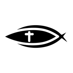Ichthys (Christian Fish) Vector Glyph Icon Design