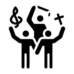 Christian Choir Vector Glyph Icon Design