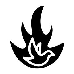Pentecost Flame Vector Glyph Icon Design