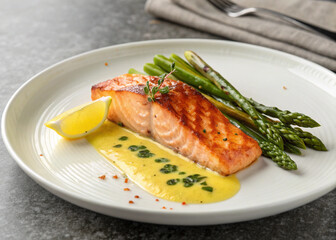 Elegant Gourmet Salmon Plate | Professional Food Photography | Luxury Dinner Concept