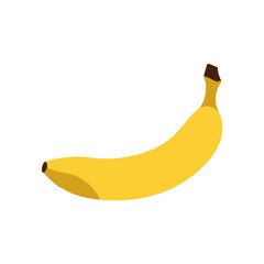 Single Yellow Banana Fruit with Brown Stem