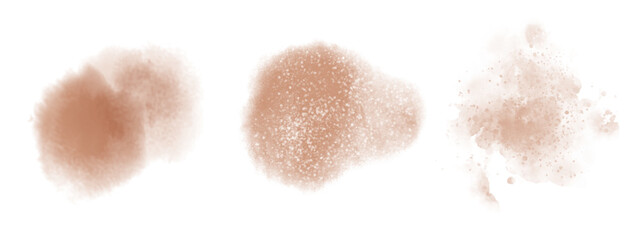 Fototapeta premium Watercolor stain decoration. brown colored splatter brush