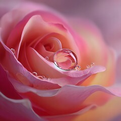 PinkRoseWithDewDrops