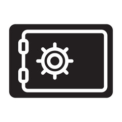 Safe Vault Vector Glyph Icon Design