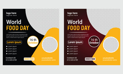 World Food Day and Instagram and social media post template
