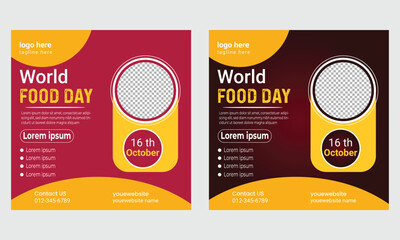 World Food Day and Instagram and social media post template
